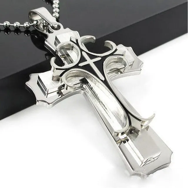 Fashion Unisex Trendy Stainless Steel Cross Armour Minimalist Chain