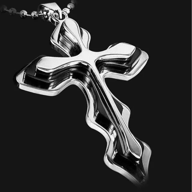 Fashion Unisex Trendy Stainless Steel Cross Armour Minimalist Chain