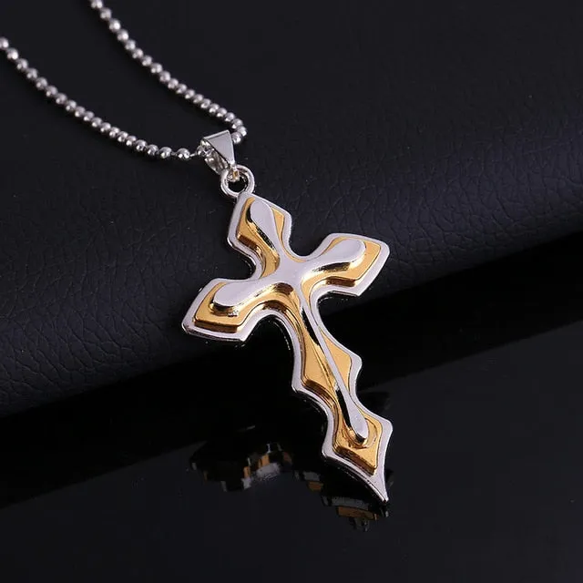Fashion Unisex Trendy Stainless Steel Cross Armour Minimalist Chain