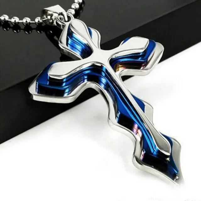 Fashion Unisex Trendy Stainless Steel Cross Armour Minimalist Chain