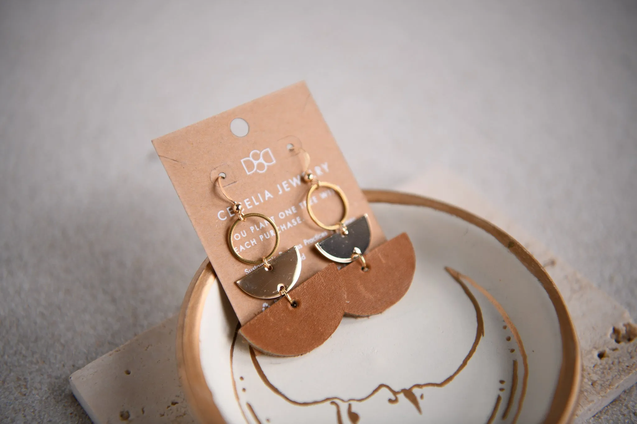 Flora Double Half Moon Earrings