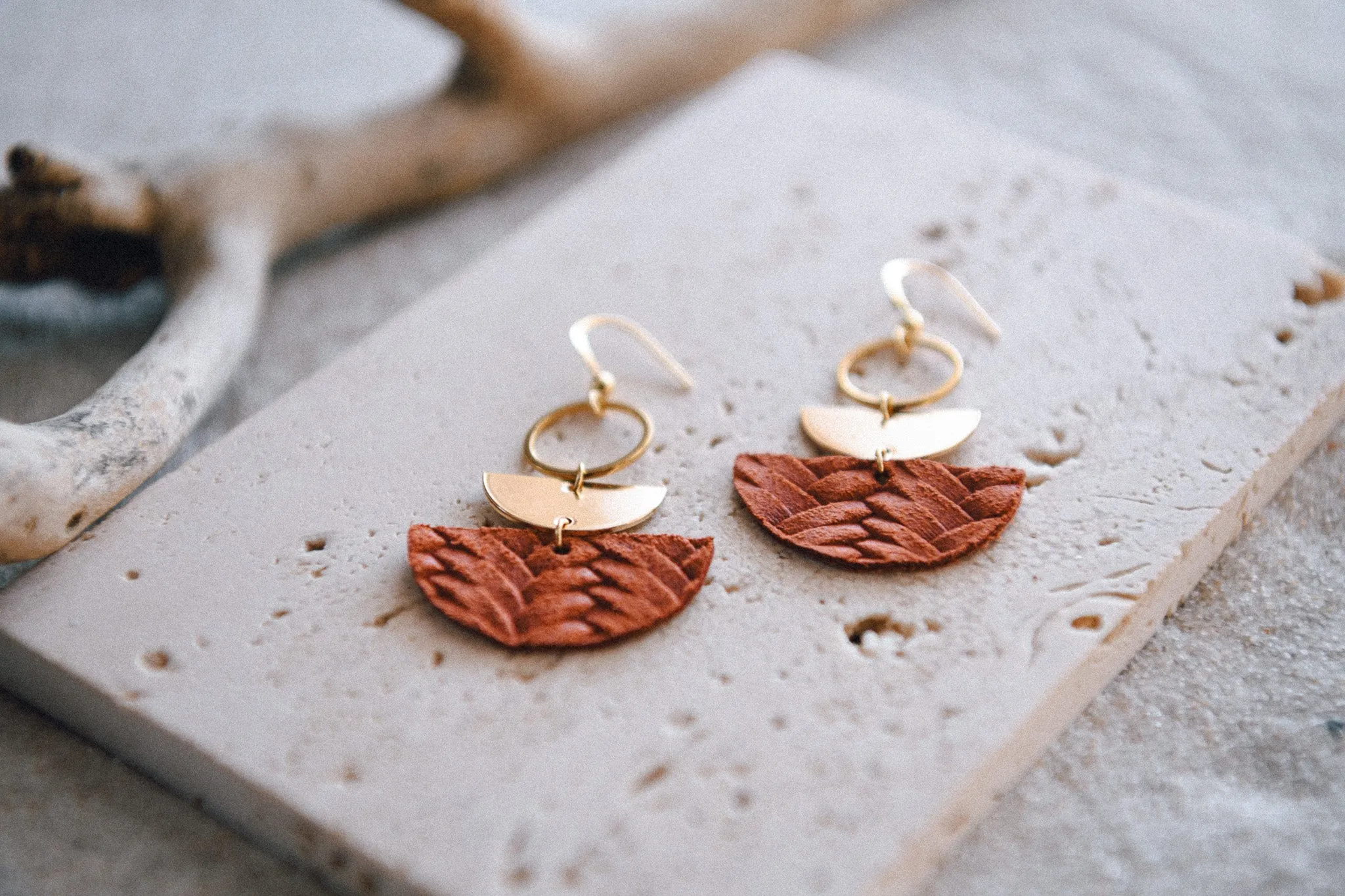 Flora Double Half Moon Earrings