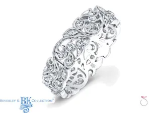 Floral 0.36ct Diamond Wedding Band 0.36ct in 18K - Beverley K