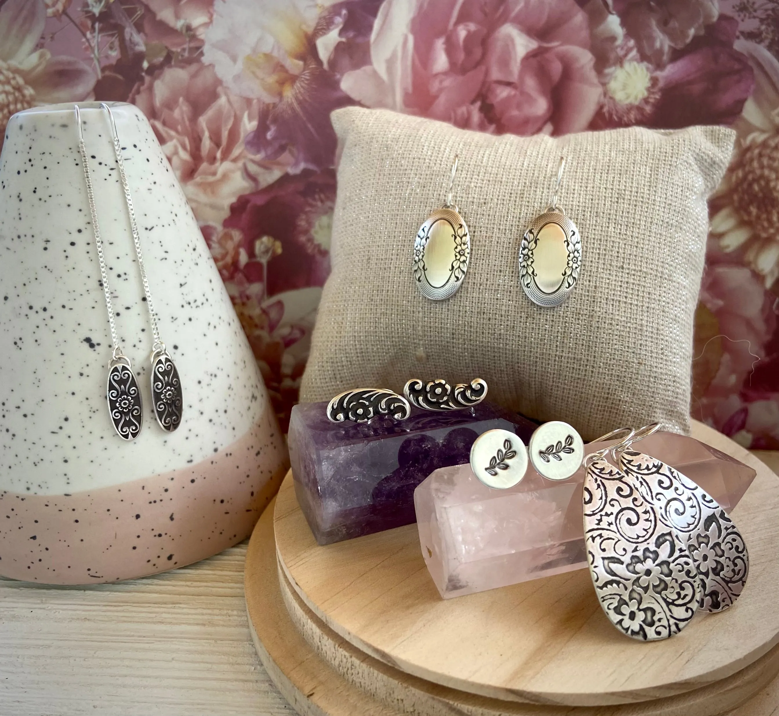 Floral Threader Earrings