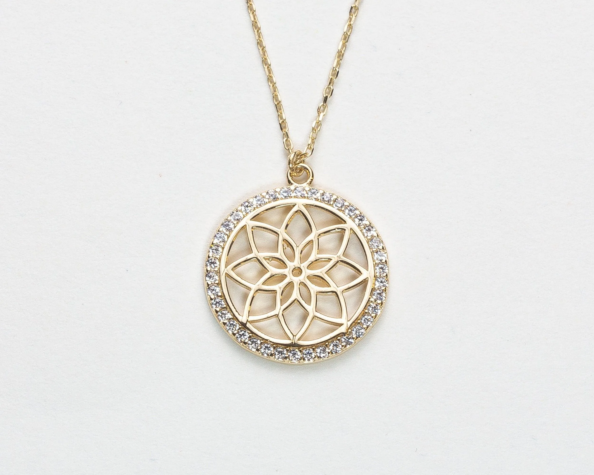 Flower Of Life Necklace - 18K Gold Vermeil