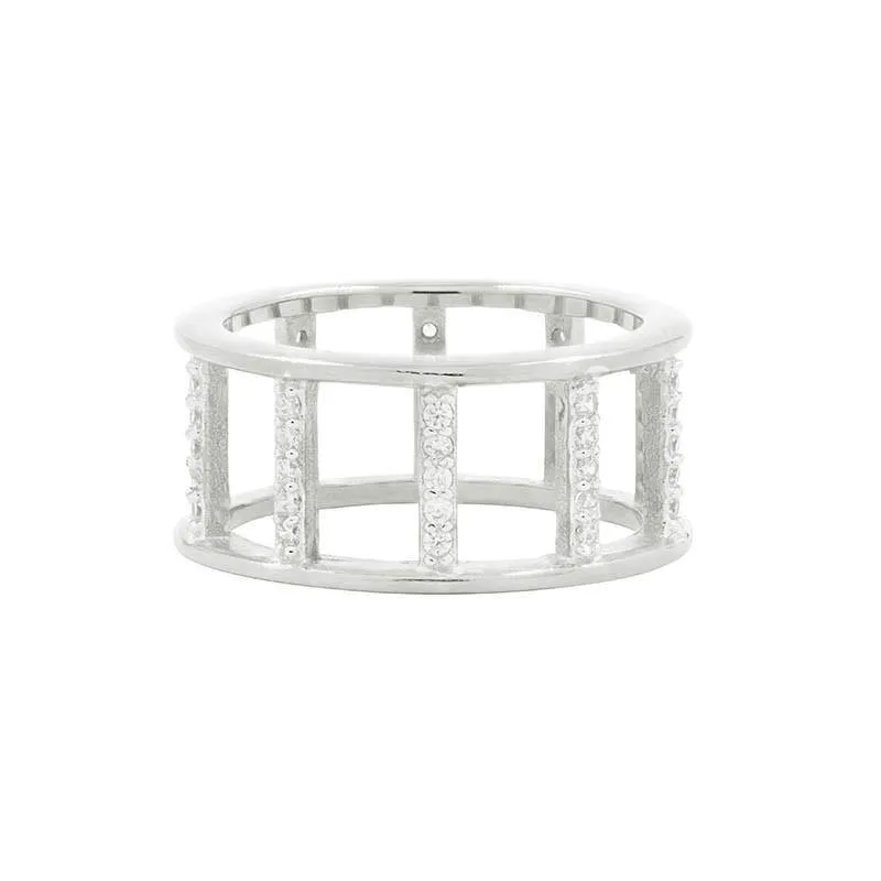 Freida Rothman Platinum Rhodium Plated Sterling Silver Ring - RNPZR04-7
