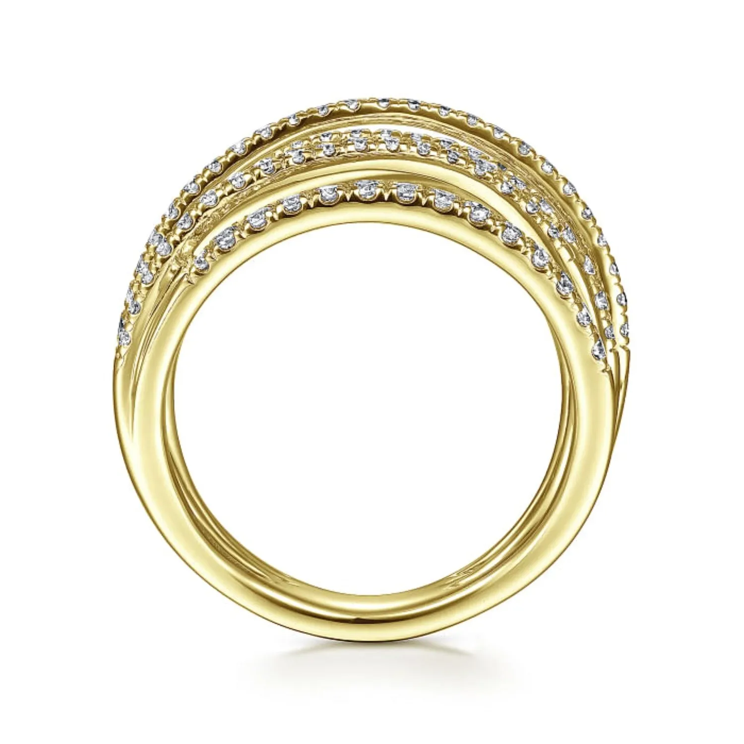 Gabriel & Co. Diamond "Wave" Cross Over Ring