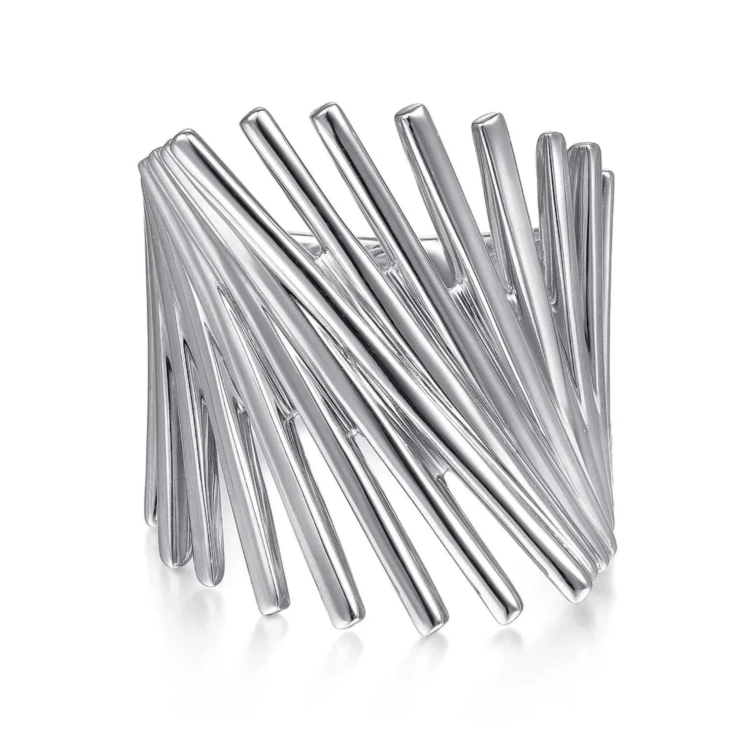 Gabriel & Co. High Polish Stacked Bar Cage Ring