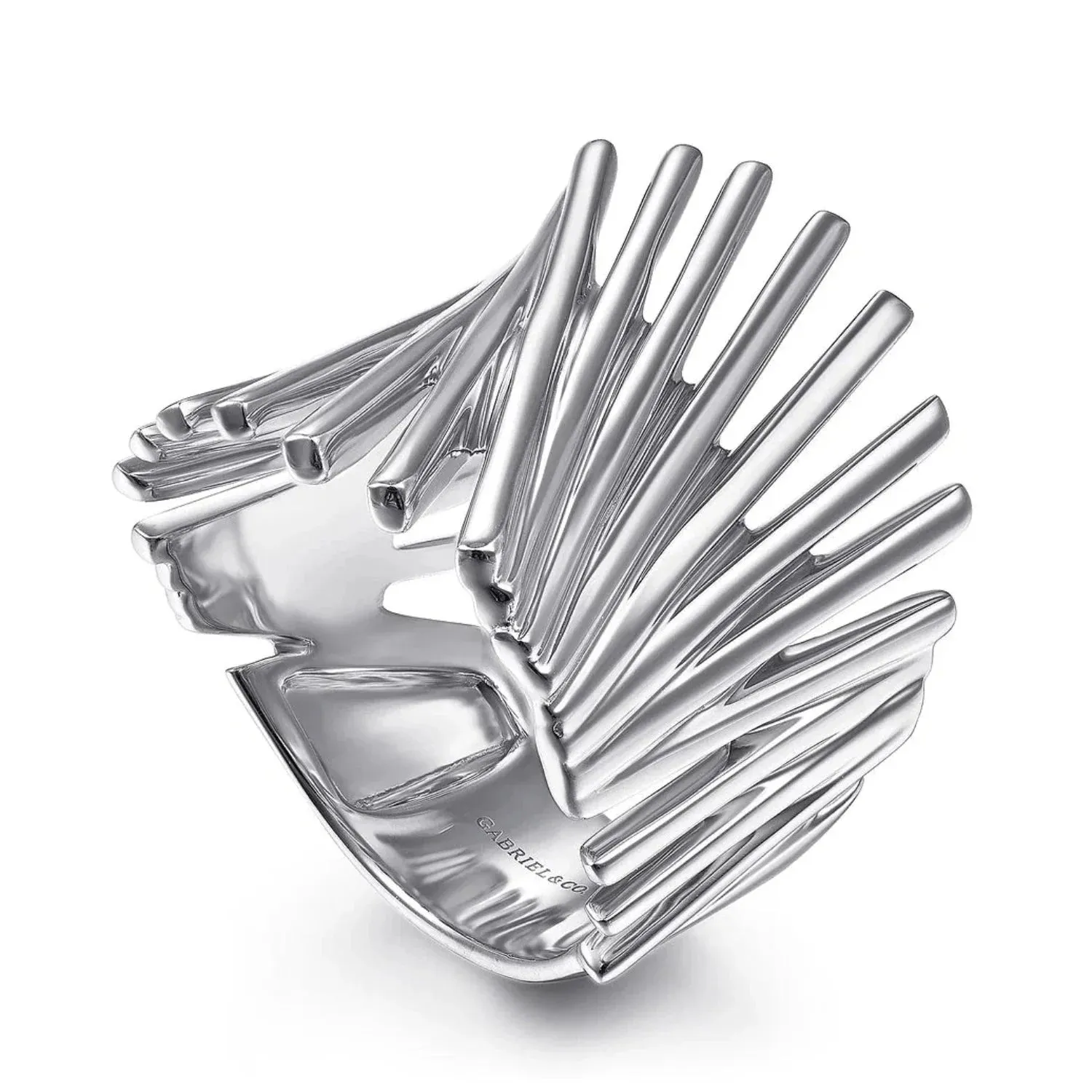 Gabriel & Co. High Polish Stacked Bar Cage Ring