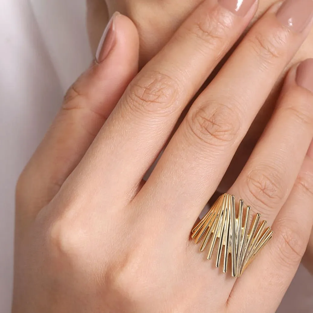 Gabriel & Co. High Polish Stacked Bar Cage Ring