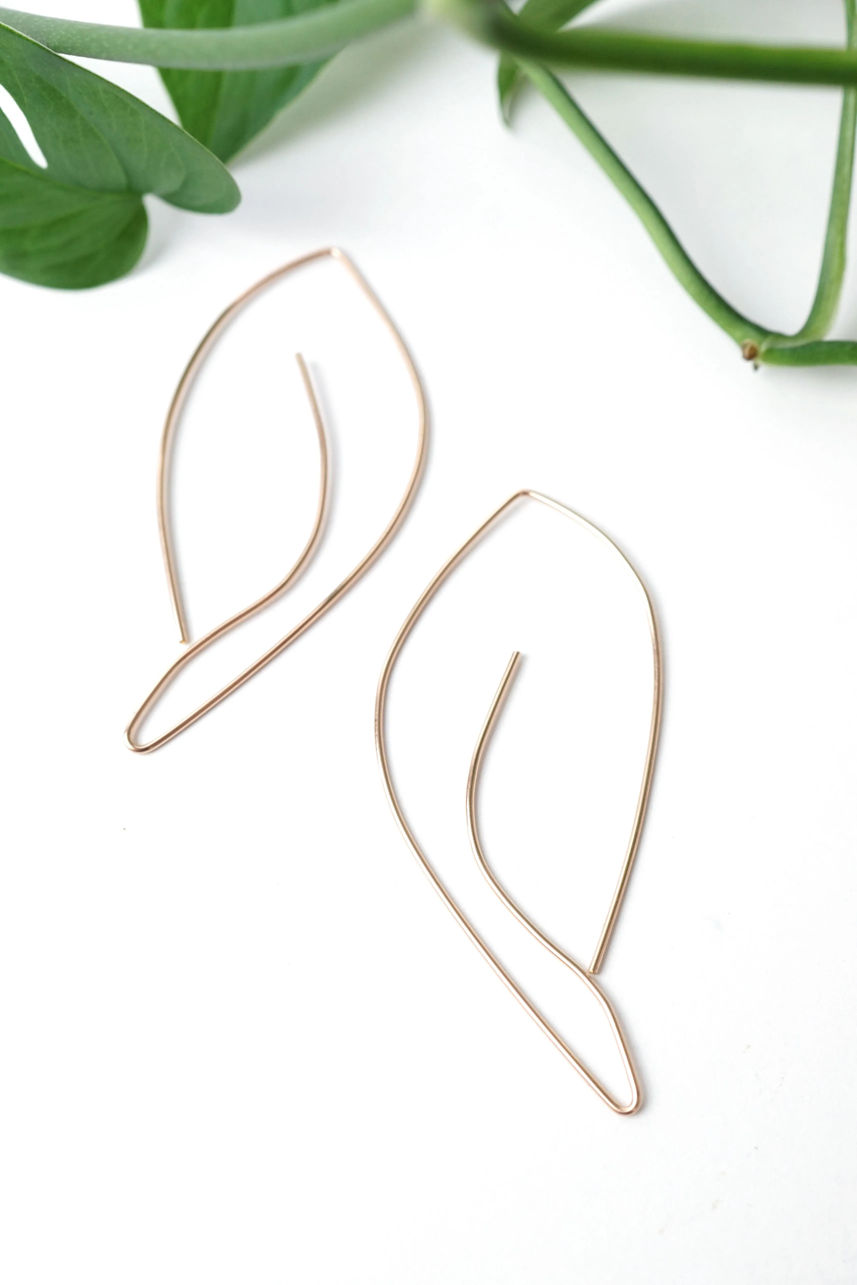 Galbe Threader Hoop Earrings in silver or gold-filled
