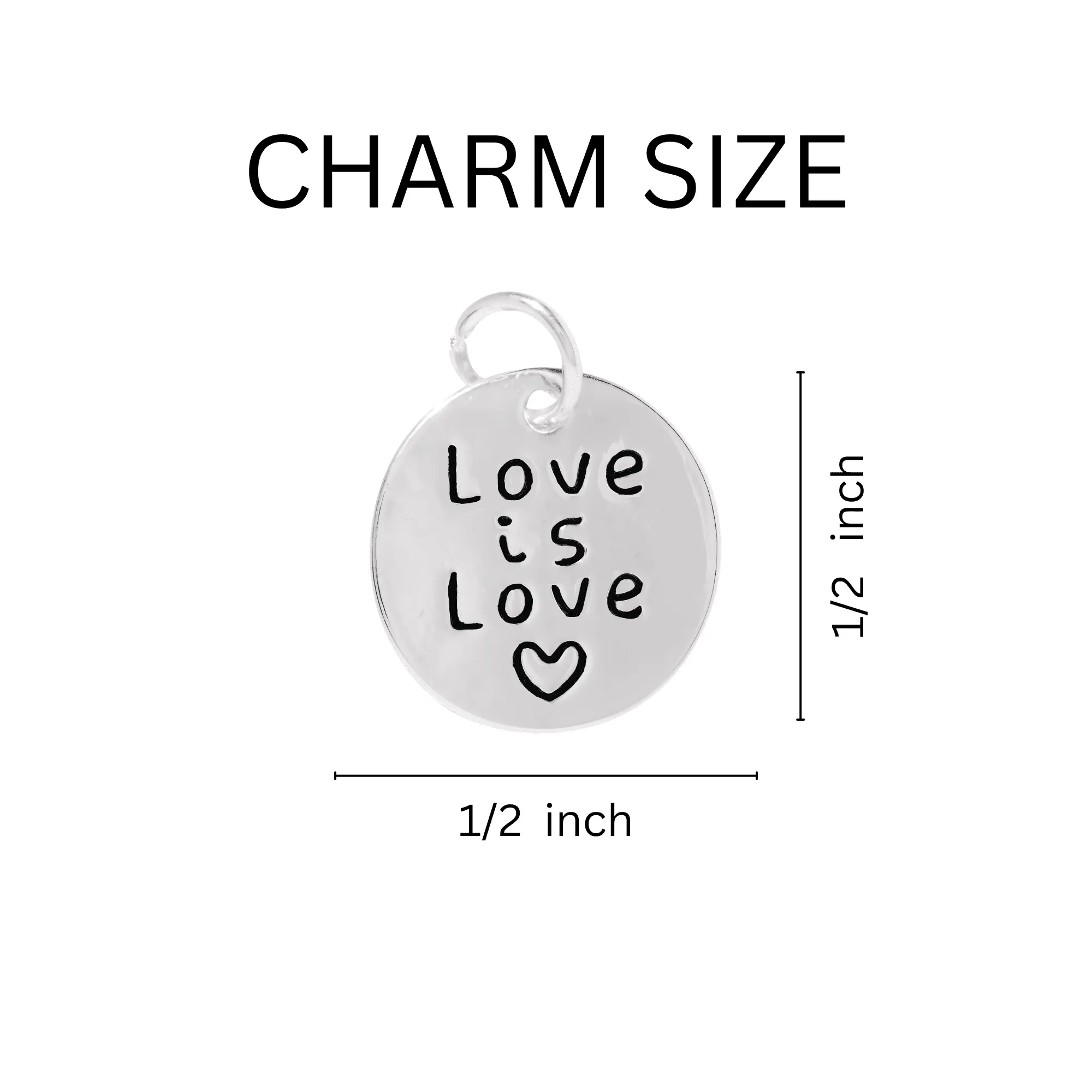 Gay Pride Love Is Love Circle Charm Partial Beaded Bracelets (12 Bracelets)