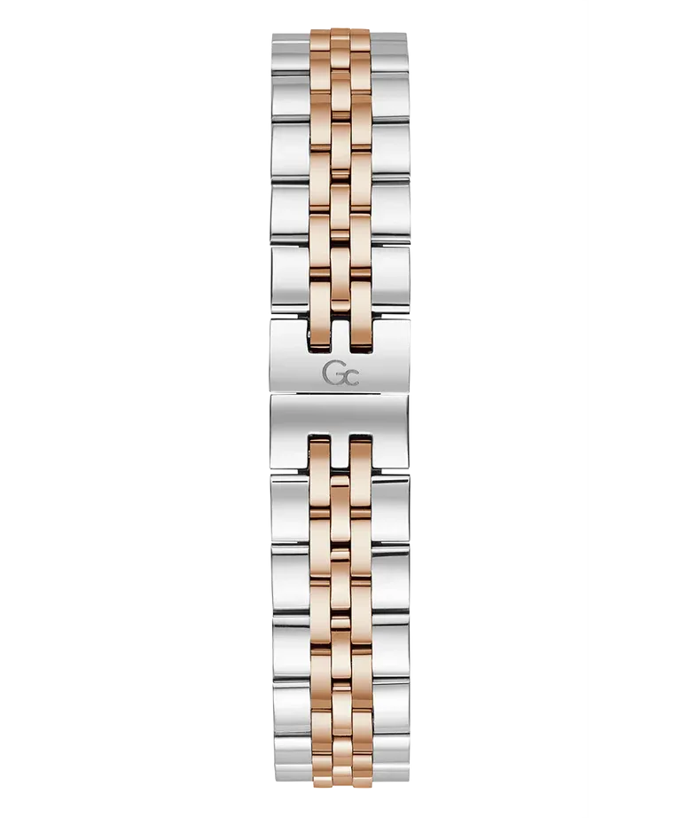 Gc Flair Ladies Mid Size White Dial Two Tone Stainless Steel Watch