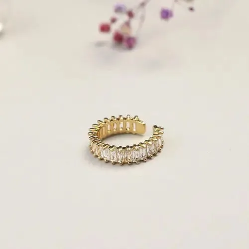 Gemstone Baguette Crystal Rings Set