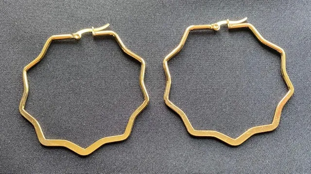 Geometric Blossom Hoop Earrings