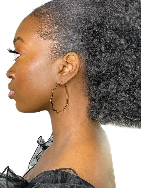 Geometric Blossom Hoop Earrings