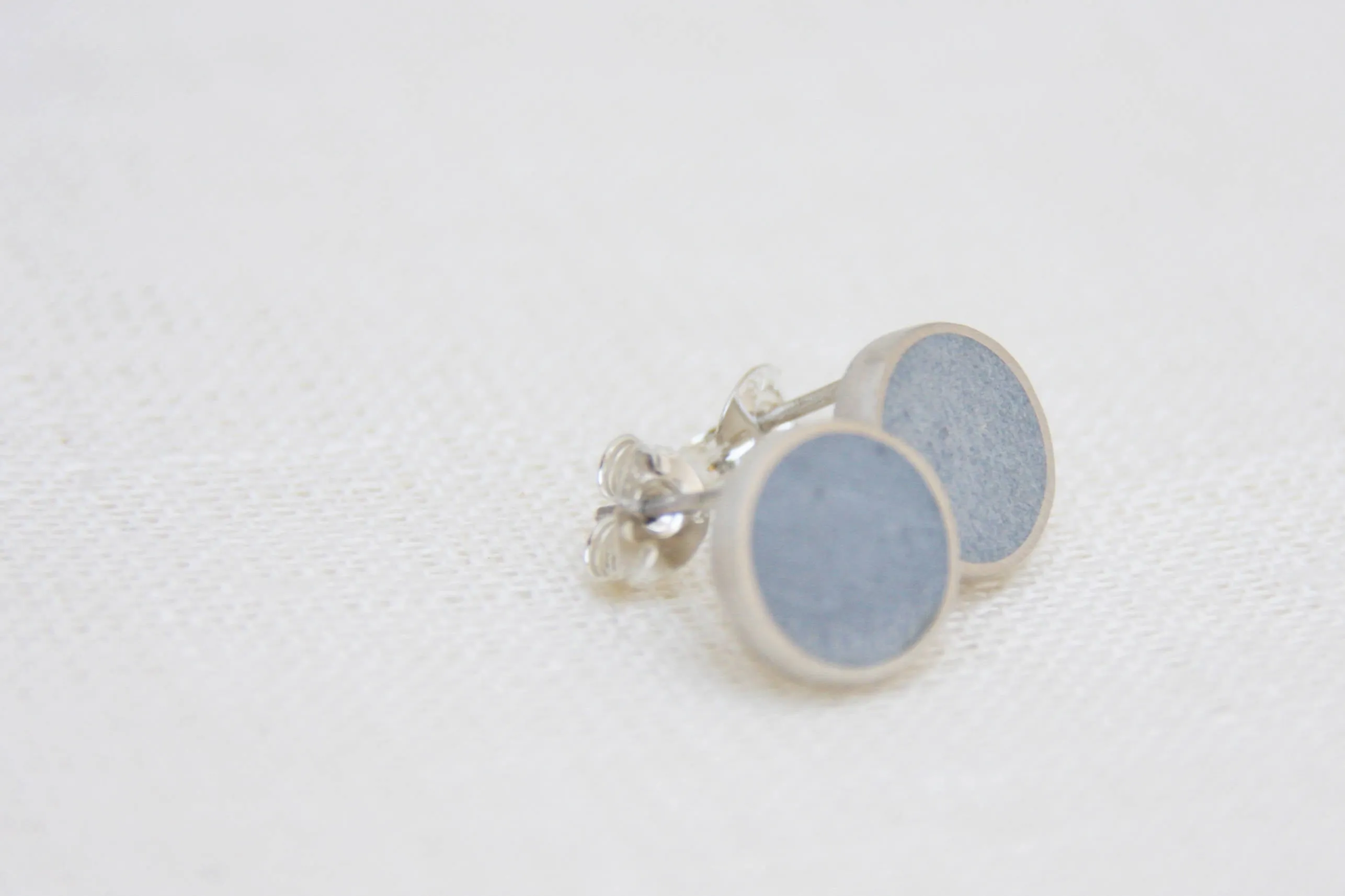 Geometric Concrete round stud earrings