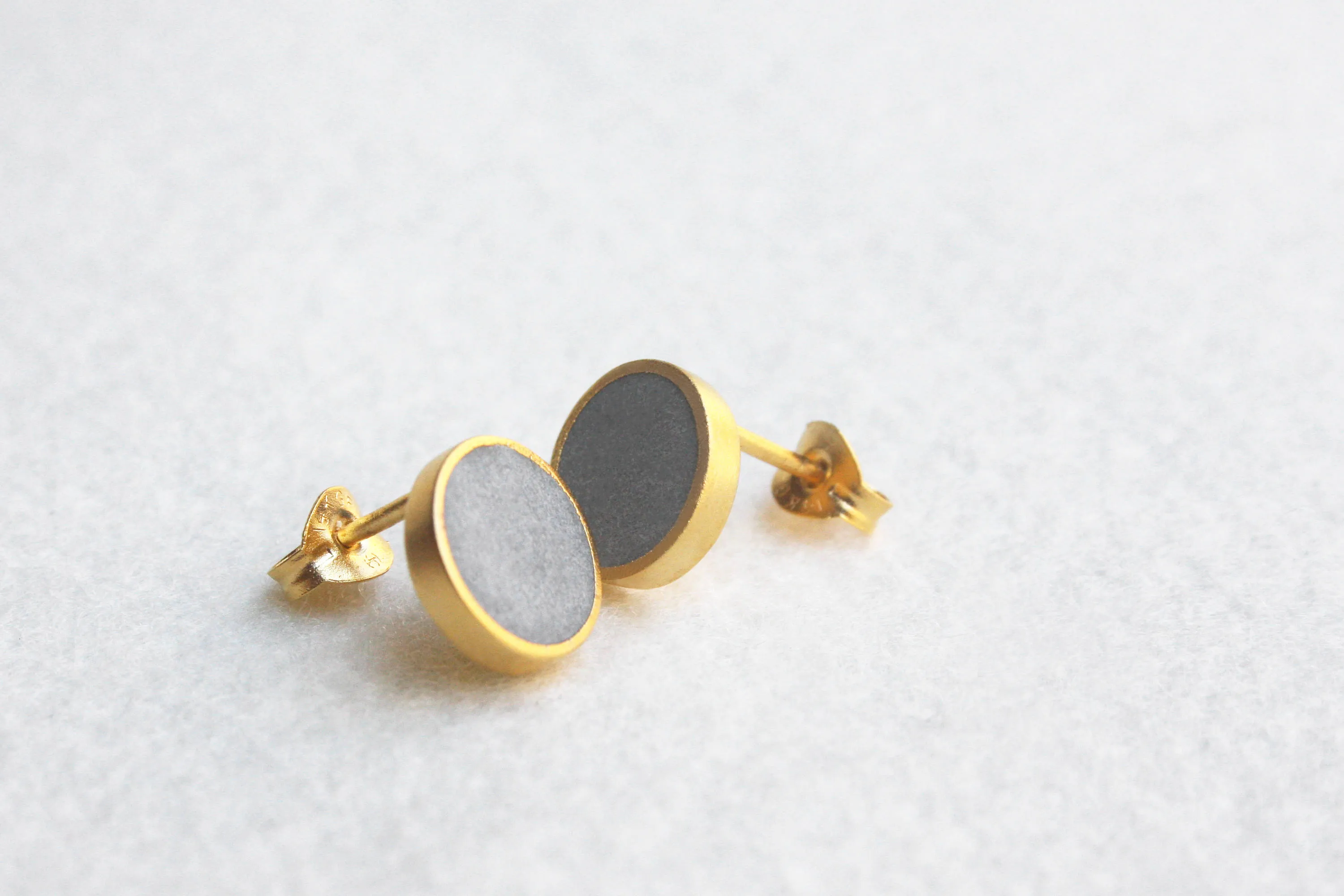 Geometric Concrete round stud earrings