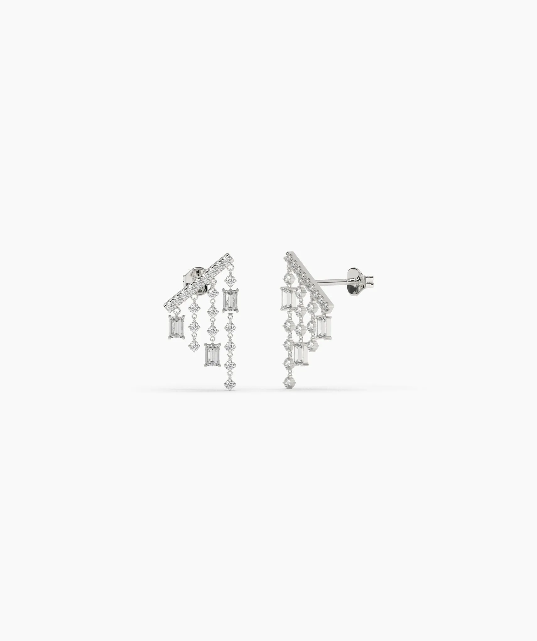 Geometric Diamond Dangle Earrings