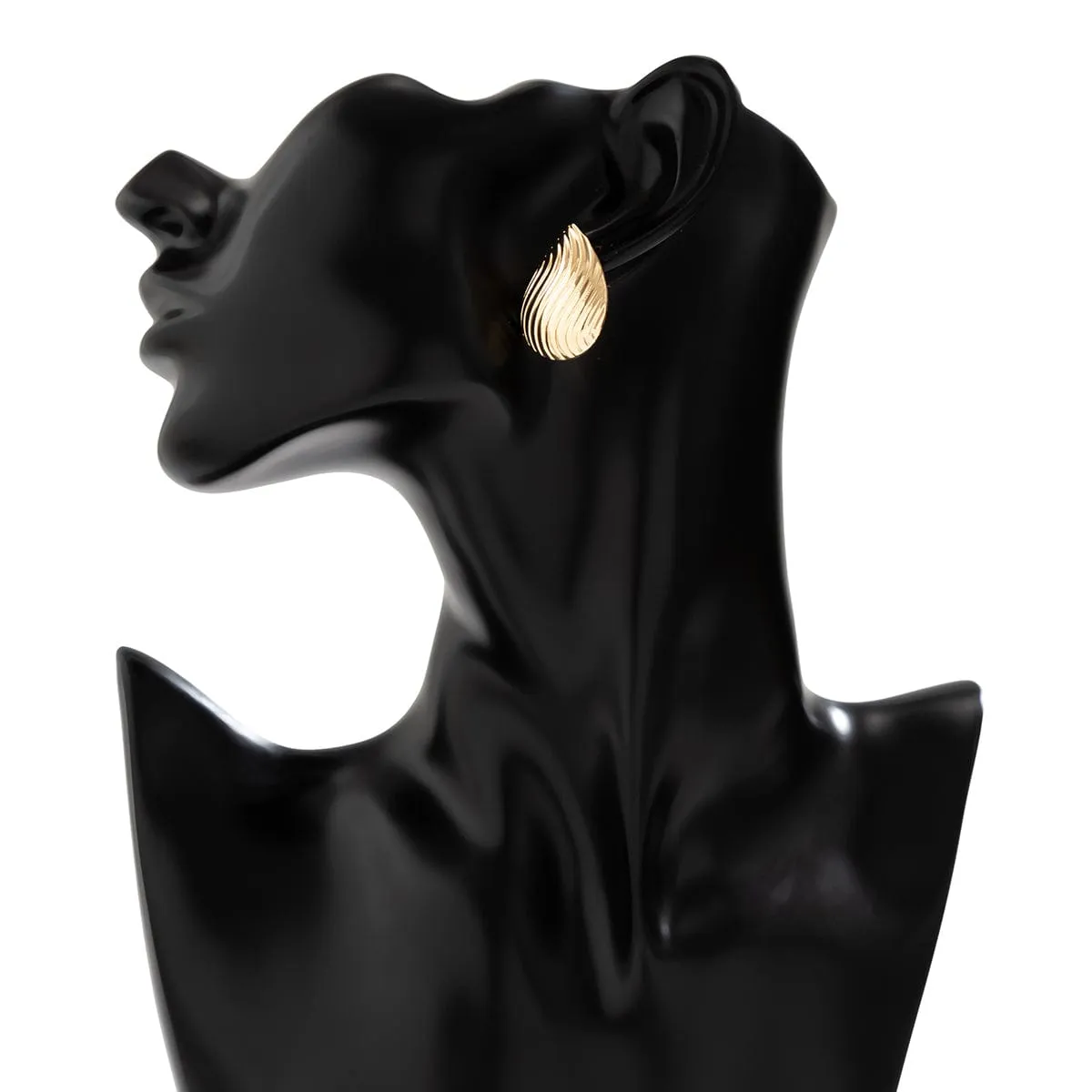 Geometric Gold Silver Plated Pattren Waterdrop Earrings