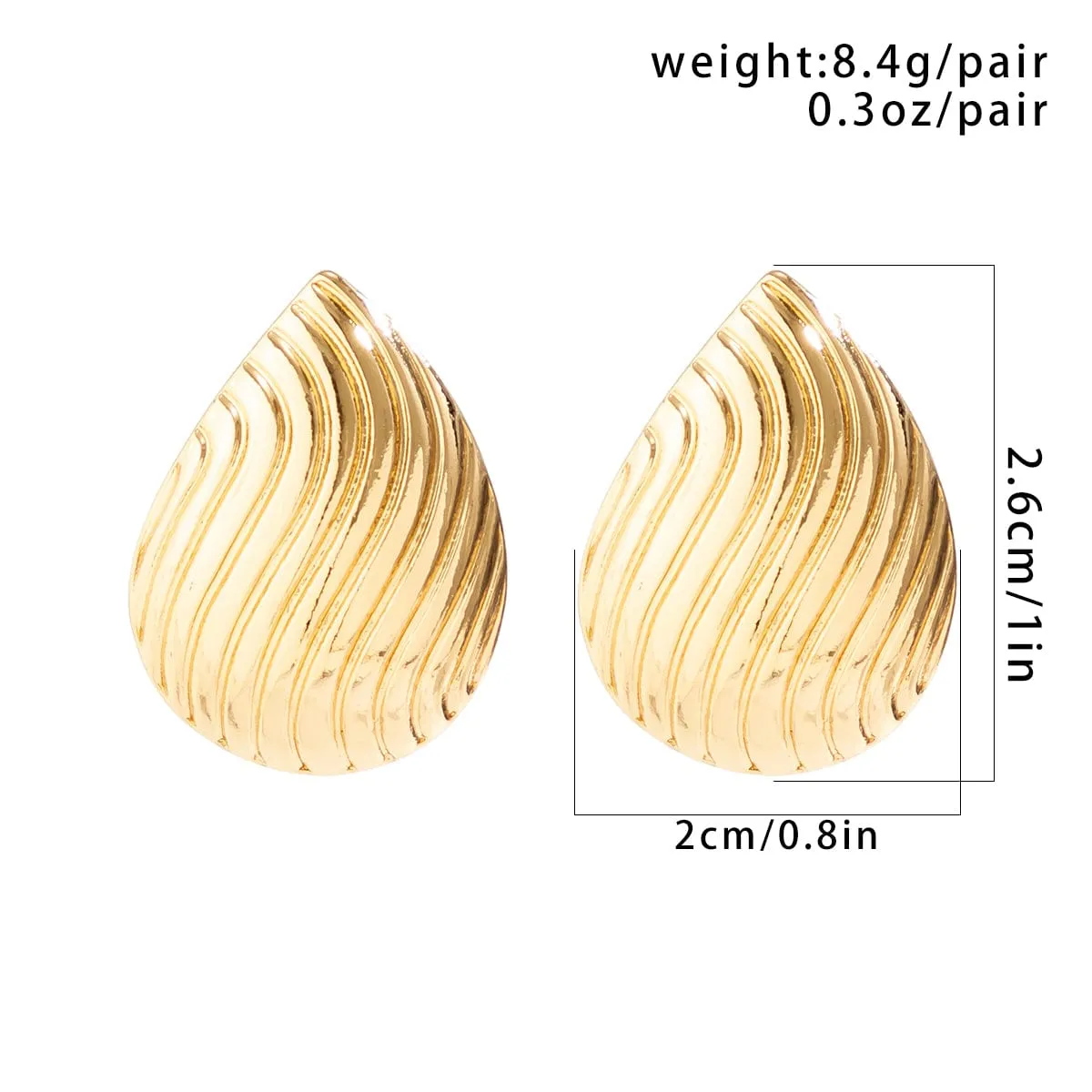 Geometric Gold Silver Plated Pattren Waterdrop Earrings