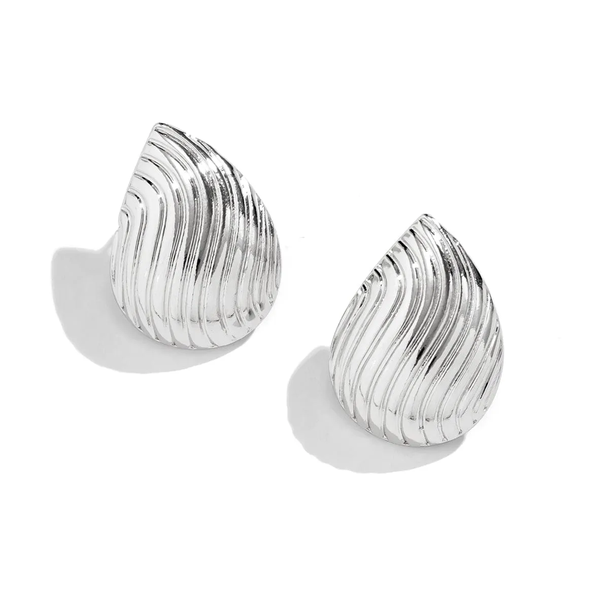 Geometric Gold Silver Plated Pattren Waterdrop Earrings
