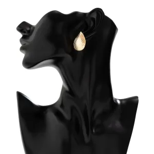 Geometric Gold Silver Plated Pattren Waterdrop Earrings
