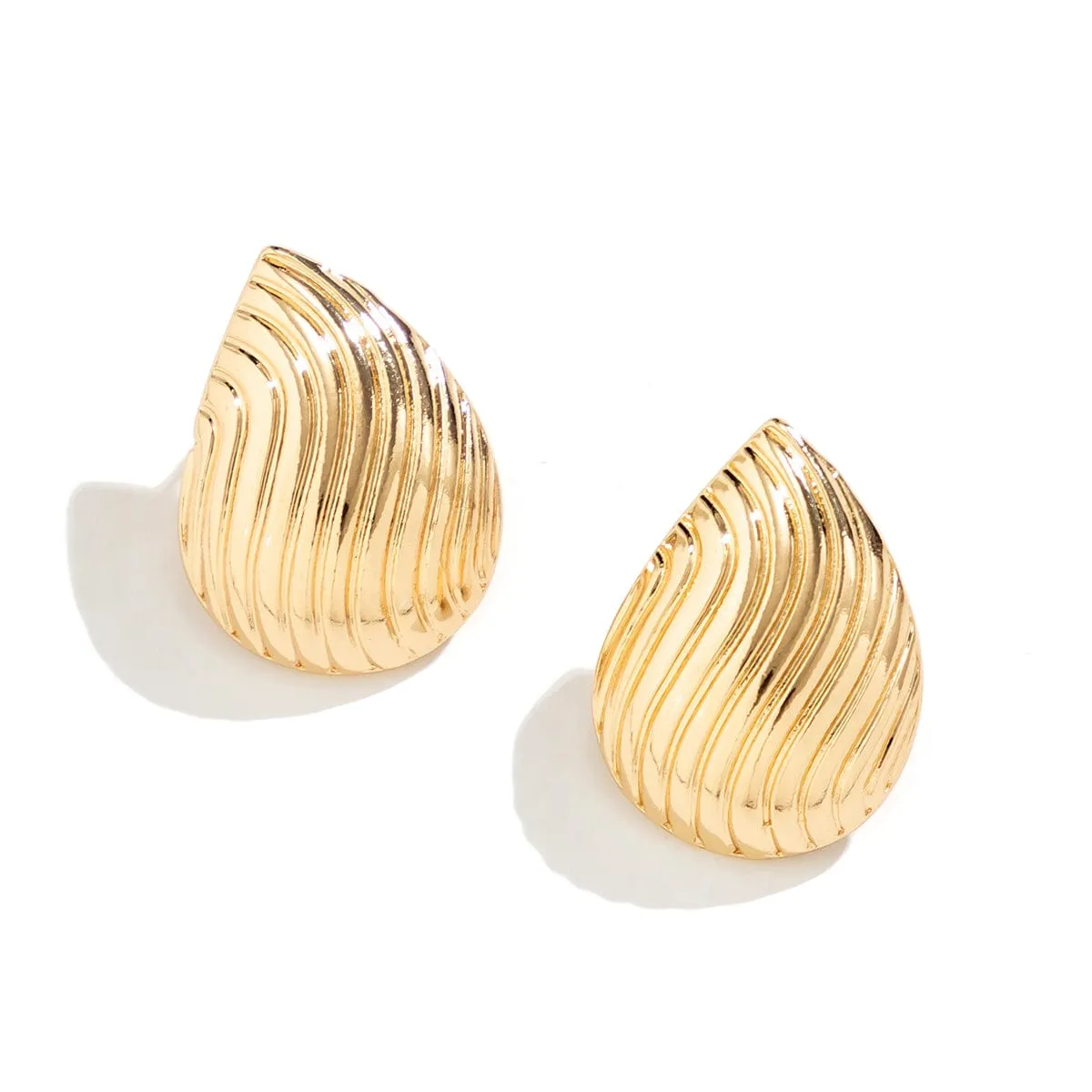 Geometric Gold Silver Plated Pattren Waterdrop Earrings