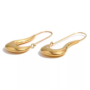 Geometric Hoop Earrings Minimalist Metal 18 K Plated Earrings