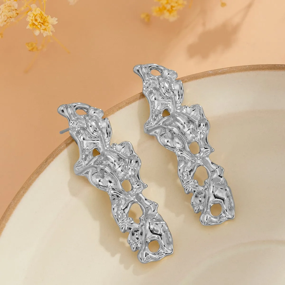 Geometric Irregular Abstract Lava Earrings
