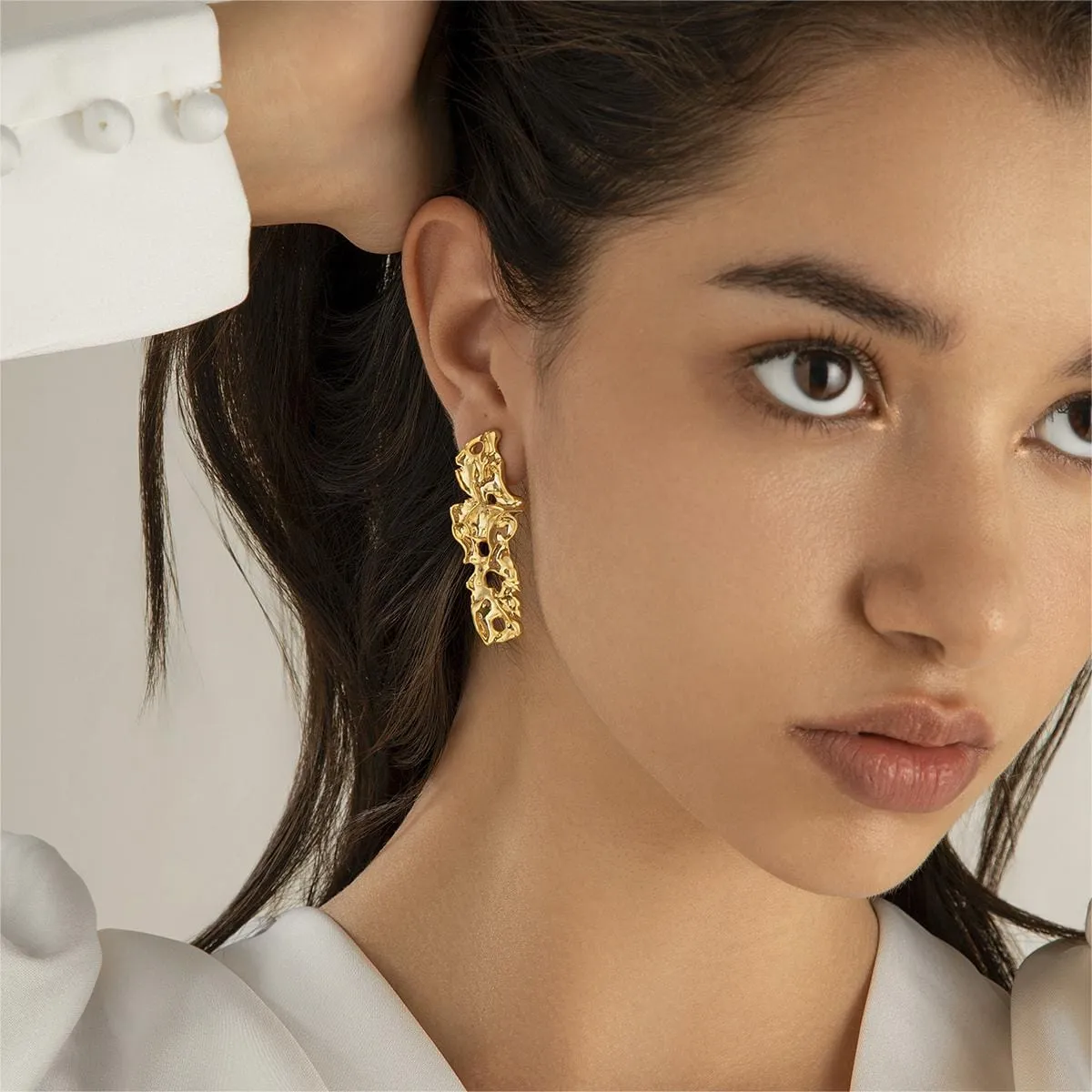 Geometric Irregular Abstract Lava Earrings