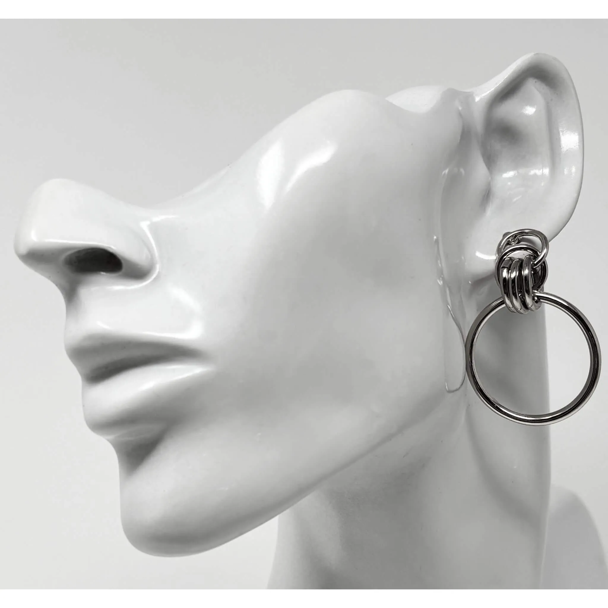 Geometric Multi Circle Hoop Stud Earrings