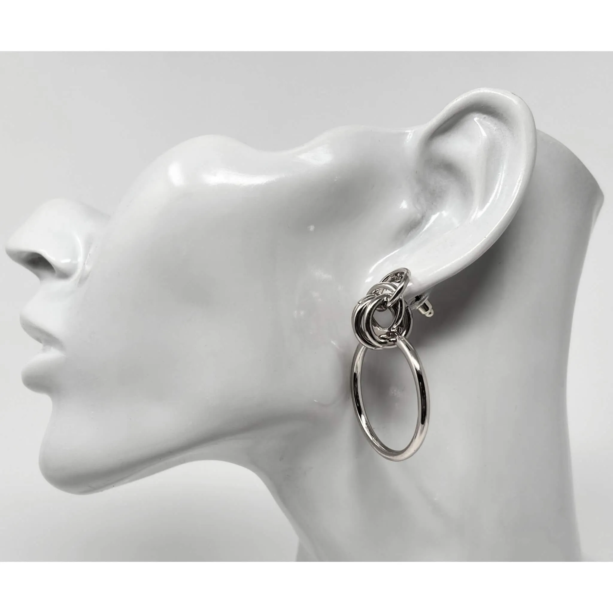 Geometric Multi Circle Hoop Stud Earrings