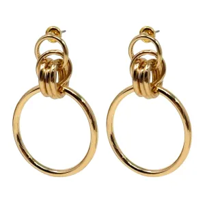 Geometric Multi Circle Hoop Stud Earrings