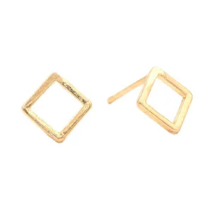 Geometric Square Studs in Gold
