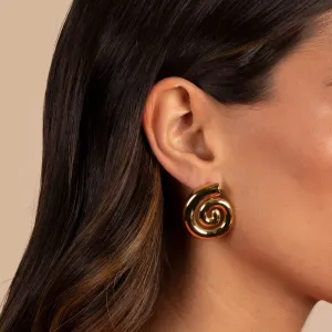 Geometric swirl stud earrings