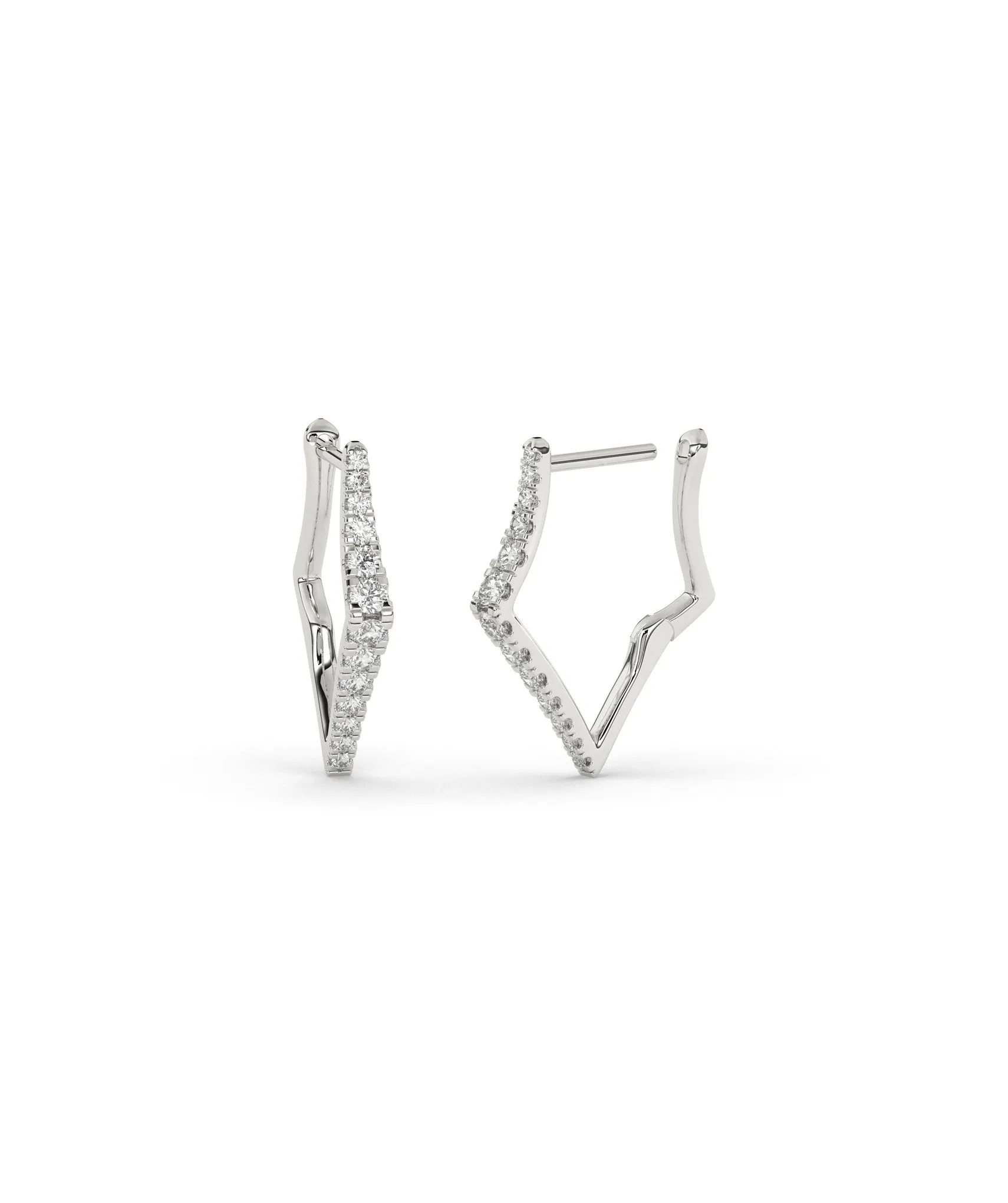 Geometric Zigzag Diamond Hoops