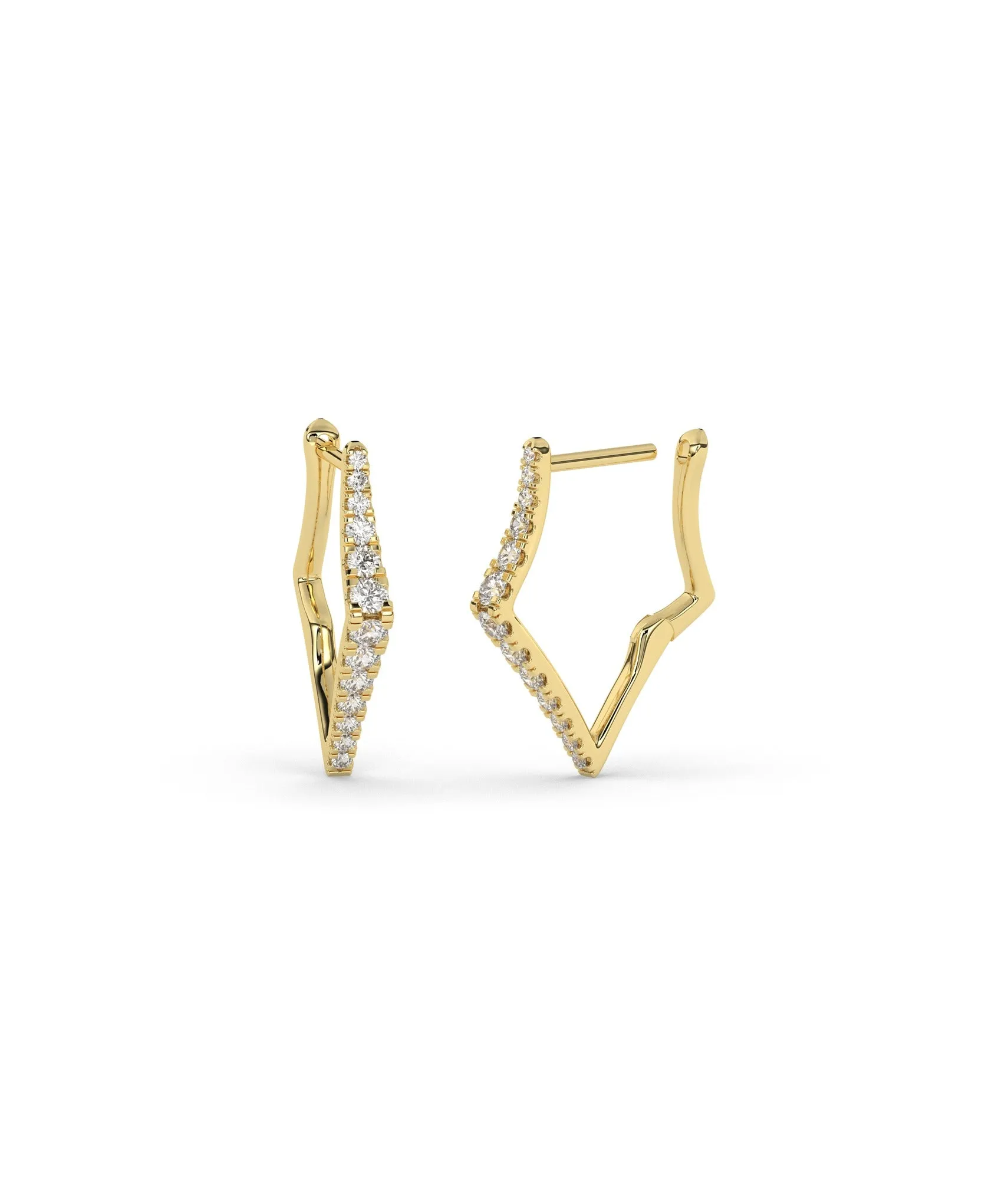 Geometric Zigzag Diamond Hoops