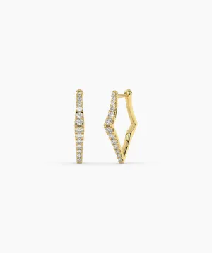 Geometric Zigzag Diamond Hoops
