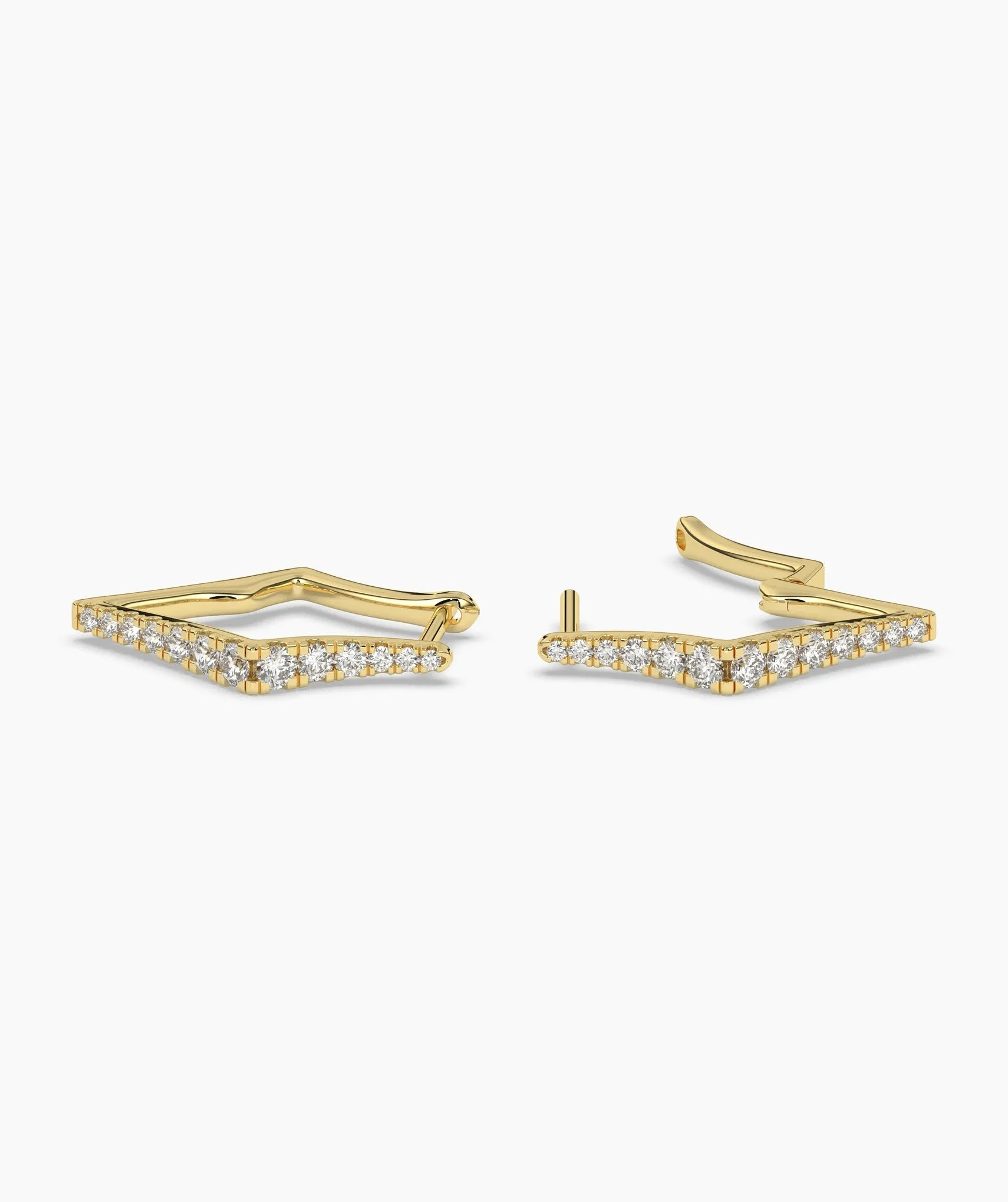 Geometric Zigzag Diamond Hoops