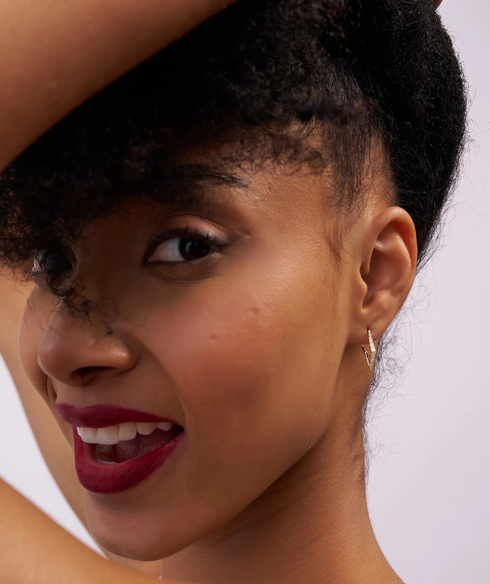 Geometric Zigzag Diamond Hoops