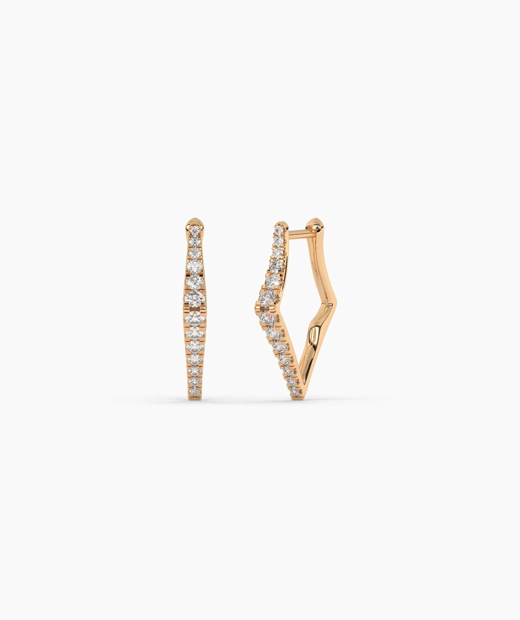 Geometric Zigzag Diamond Hoops