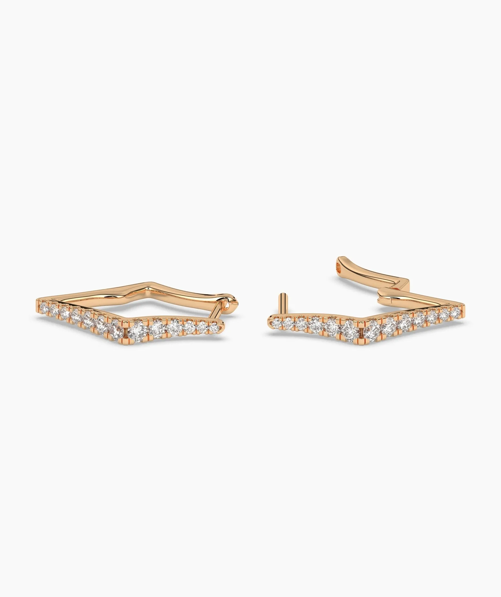 Geometric Zigzag Diamond Hoops