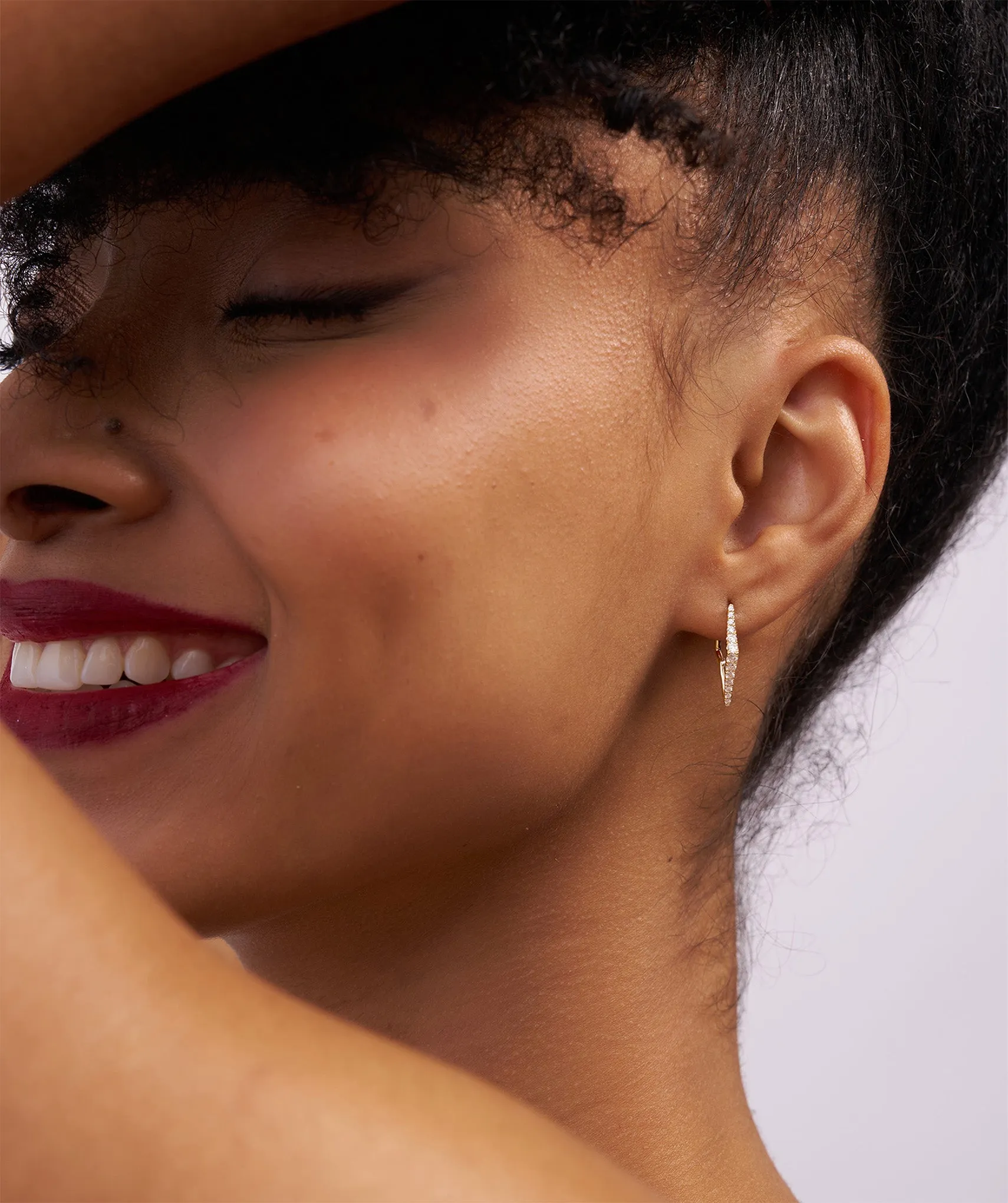 Geometric Zigzag Diamond Hoops