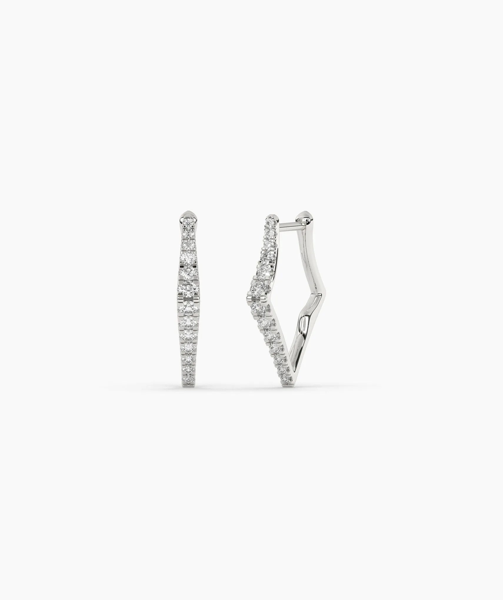 Geometric Zigzag Diamond Hoops