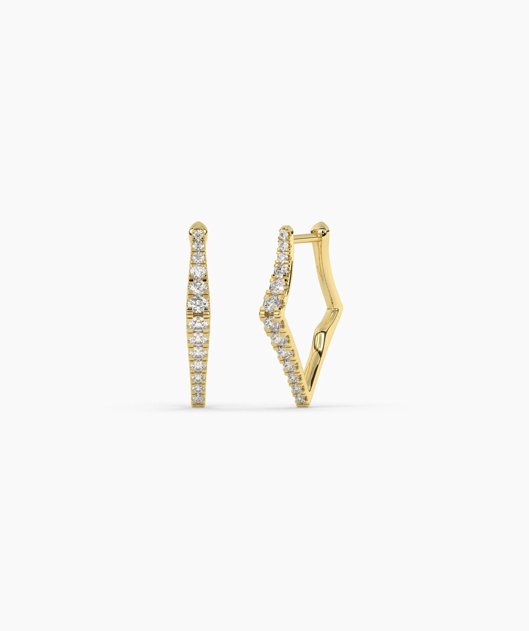 Geometric Zigzag Diamond Hoops