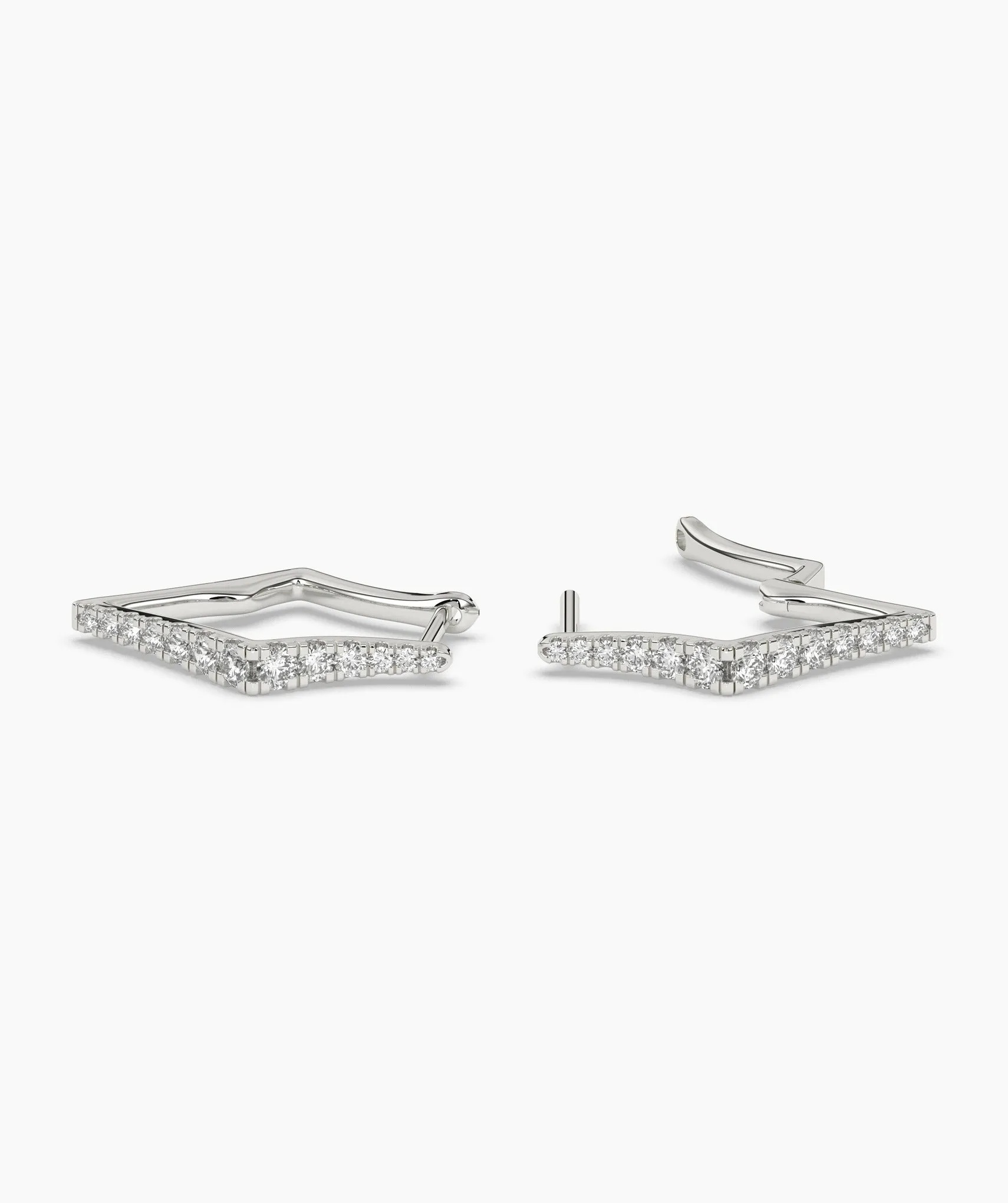 Geometric Zigzag Diamond Hoops