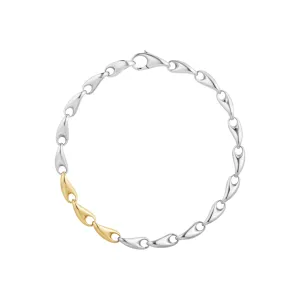 Georg Jensen Reflect 18ct Yellow Gold and Sterling Silver Slim Bracelet