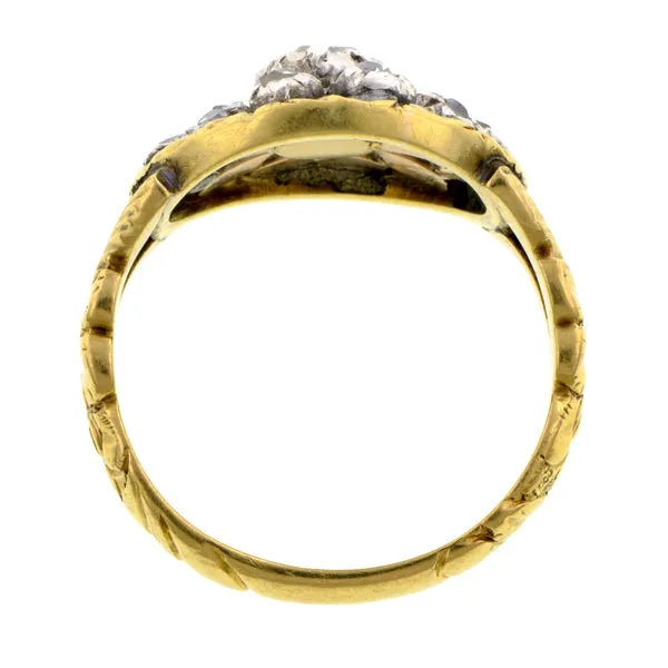 Georgian Rose Cut Diamond Cluster Ring