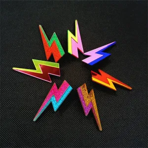 Glitter Lightning Acrylic Stud Earrings For Women Multicolor Jewelry Mirror Trendy Fashion Summer Classic Accessories